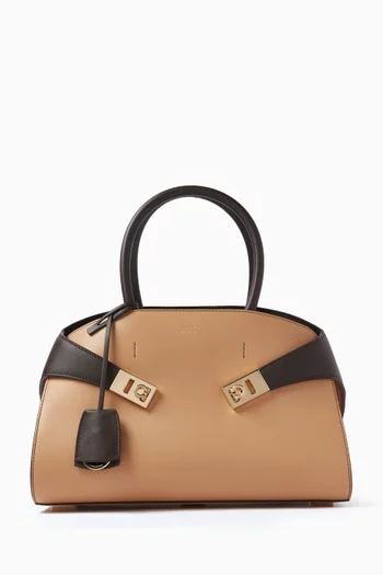 Small Hug Top-handle Bag in Leather