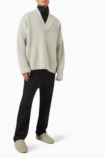 V-neck Sweater in Mohair Wool