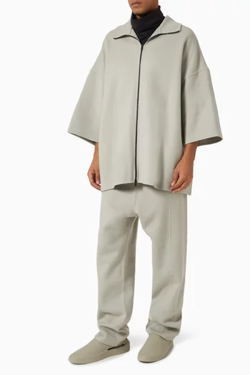 Short-sleeve Jacket in Double Wool Cashmere