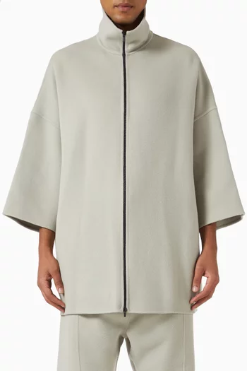 Short-sleeve Jacket in Double Wool Cashmere