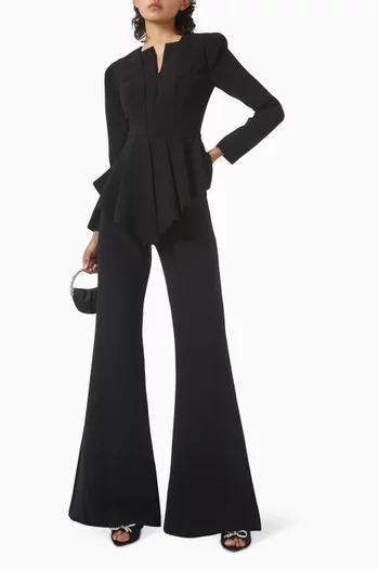 Peplum Flared-leg Jumpsuit