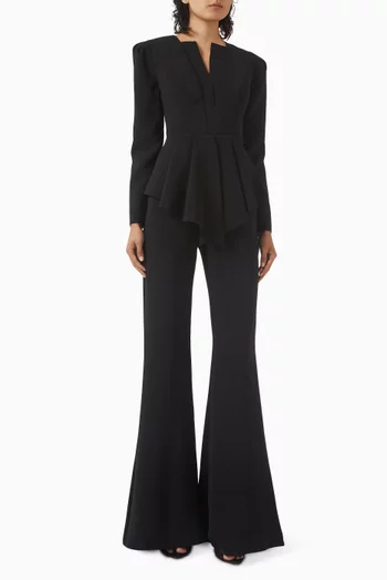Peplum Flared-leg Jumpsuit