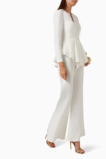 Peplum Flared-leg Jumpsuit