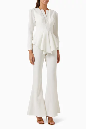 Peplum Flared-leg Jumpsuit