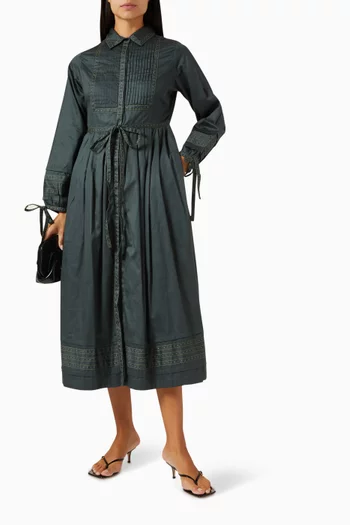 فستان ماسا متوسط الطول برباط قطن ستان