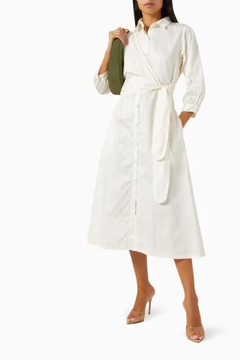 Avery Midi Dress in Cotton-satin