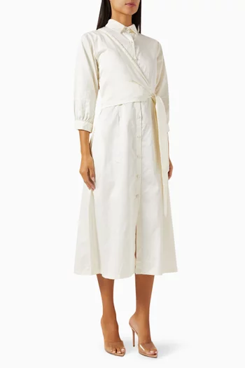 Avery Midi Dress in Cotton-satin