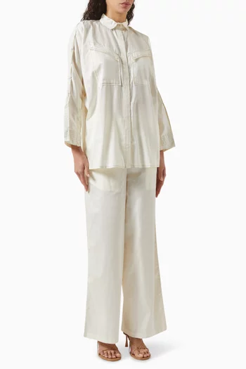 Siam Shirt & Pants Set in Cotton-satin