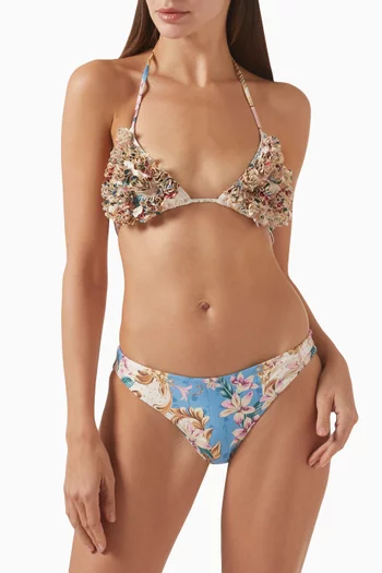 Lolita 3D-appliqué Bikini Top in Recycled Polyester Blend