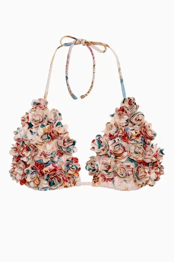 Lolita 3D-appliqué Bikini Top in Recycled Polyester Blend