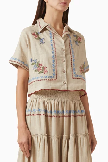 Itsy Crop Shirt in Cotton Blend