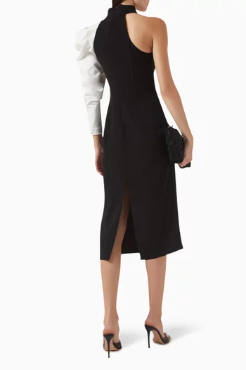 KL Studio Asymmetric Midi Dress in Crepe