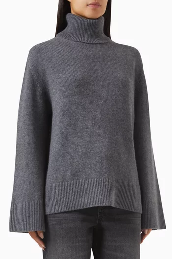 Roll Neck Sweater in Merino Wool-knit
