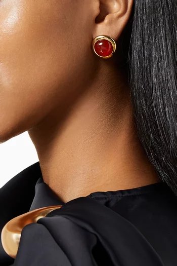 Stud Earrings in Brass