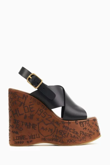 Maxime 130 Wedge Sandals in Leather