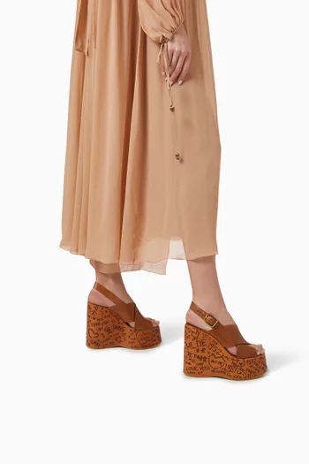 Maxime 130 Wedge Sandals in Leather