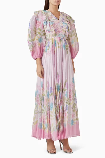 Daphne Puff-sleeve Maxi Dress