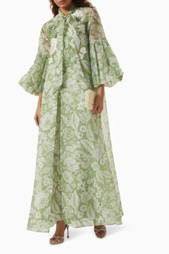 Zahra Printed Cape in Poly-organza