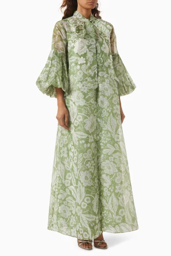 Zahra Printed Cape in Poly-organza