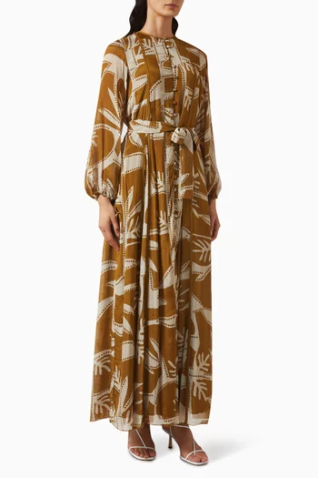 Printed Maxi Dress in Chiffon