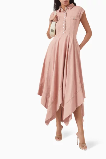 Hanna Midi Shirt Dress in Denim