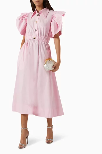 Stella Midi Dress in Cotton Poplin