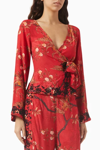 Tifanny Wrap Shirt in Viscose Crepe