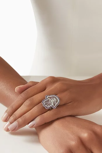 Hamsa Cameo Ring in Sterling Silver