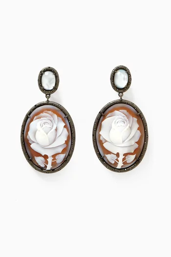 Couture Spring Cameo Earrings in Sterling Silver
