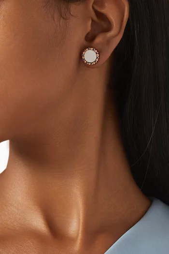 Mother of Pearl & Sapphire Earrings in Sterling Silver