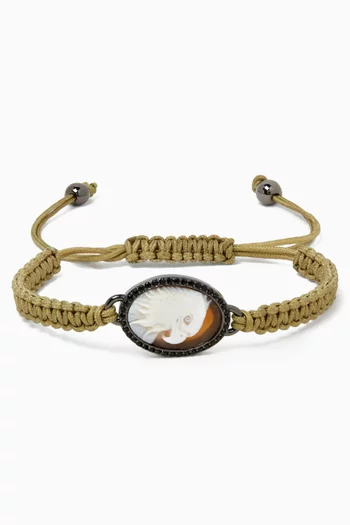 Eagle Cameo & Crystal Bracelet in Sterling Silver