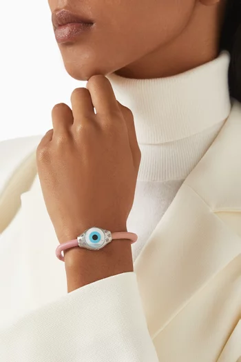 Evil Eye Sapphire Bracelet in Sterling Silver