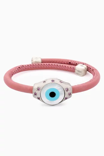 Evil Eye Sapphire Bracelet in Sterling Silver