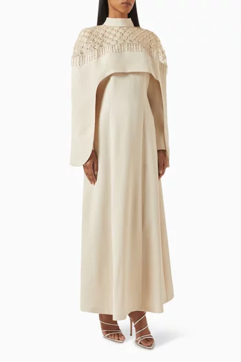 فستان الينا طويل مزين بتطريزات