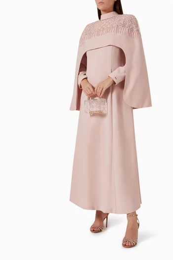 فستان الينا طويل مزين بتطريزات