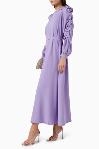 فستان لوكاس طويل مطرز باللؤلؤ