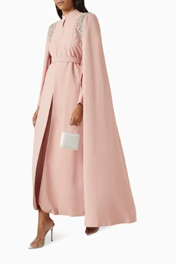 Brendon Embellished Cape Maxi Dress