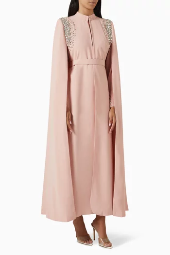 Brendon Embellished Cape Maxi Dress