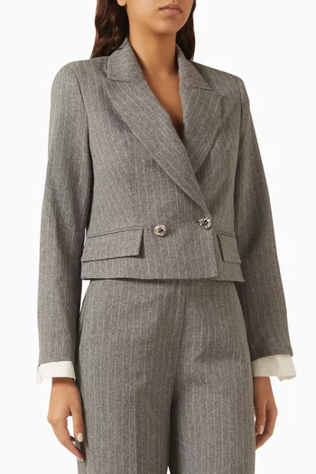 Striped Double-breasted Blazer