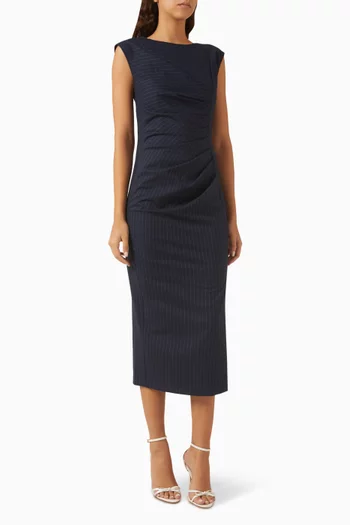 Pinstriped Midi Dress