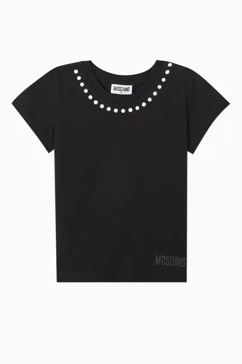 Peace & Pearls T-shirt in Cotton