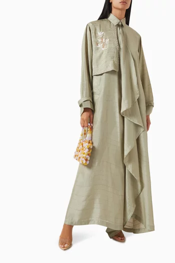 قفطان مطرز بجزء درابيه