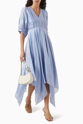 Handkerchief-hem Midi Dress in Chanderi