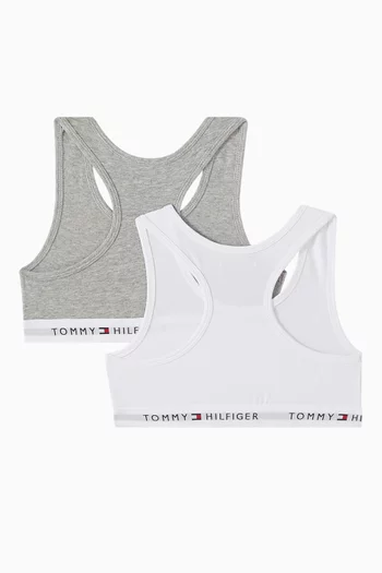 Signature-print Bralettes, Set of 2