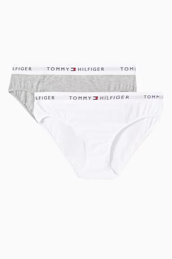 Signature Logo Waistband Briefs in Cotton, Pack of 2