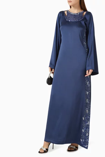 قفطان مطرز بالترتر كريب