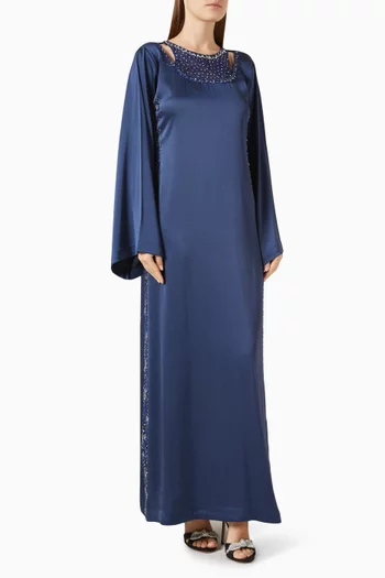 قفطان مطرز بالترتر كريب