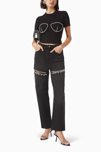 Crystal Bustier T-shirt in Rayon Blend