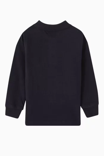 Colour-block Tape Polo Shirt in Cotton