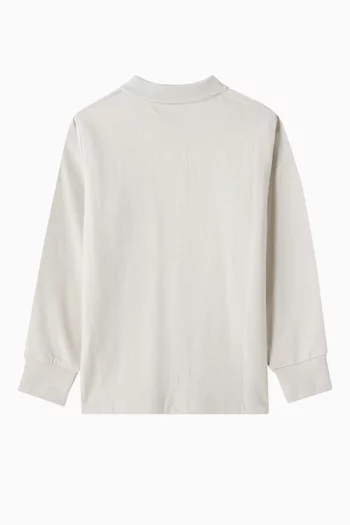 Colour-block Tape Polo Shirt in Cotton